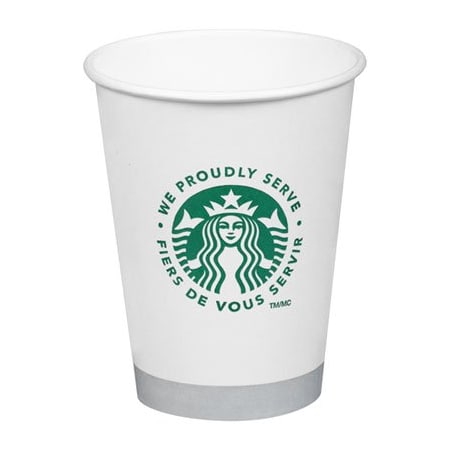 Starbucks Hot Cups, 12oz, White With Green Logo, 1000PK 11098806